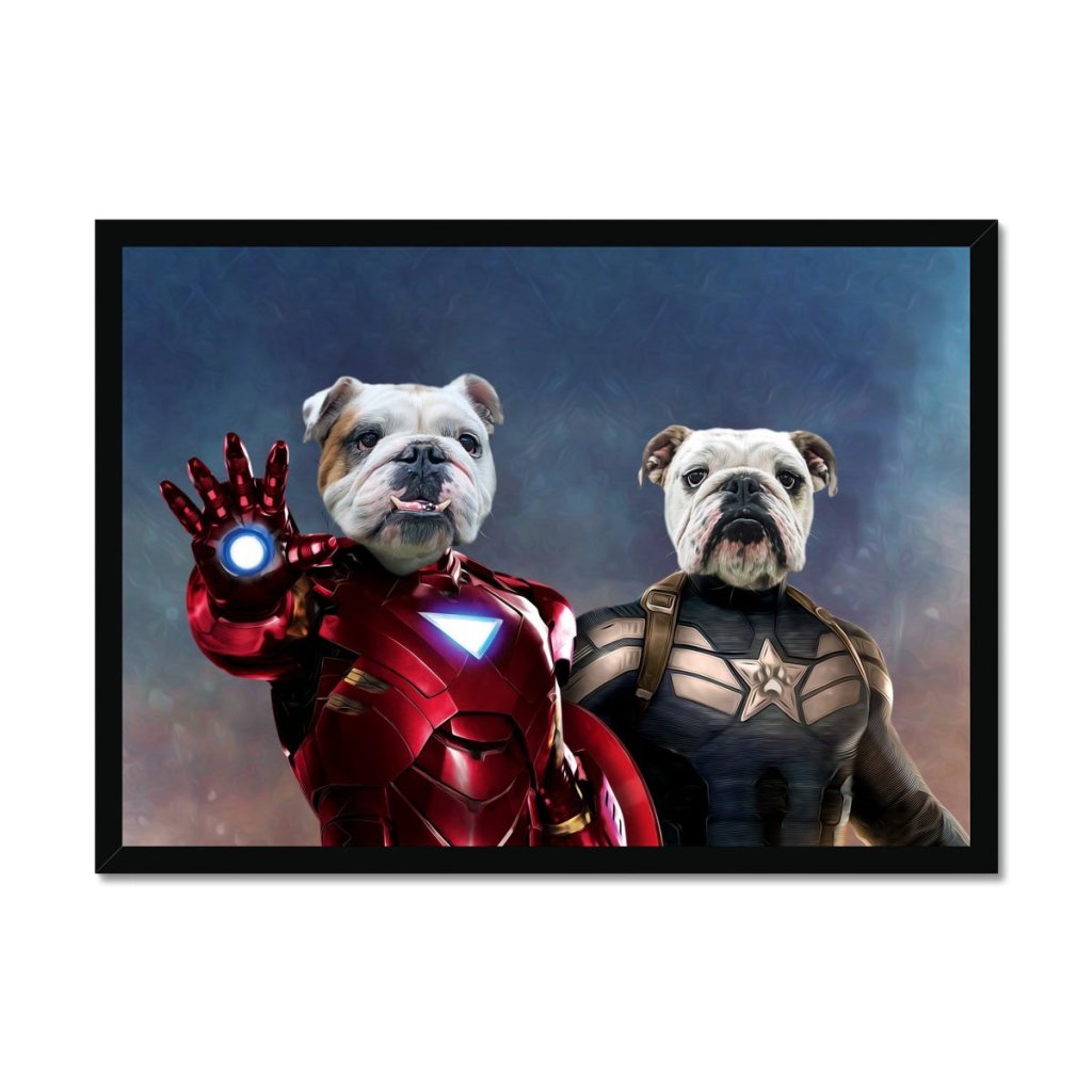 Pet Portraits | Iron Paw & Captain Pawmerica: Custom Pet Portrait | Paw & Glory