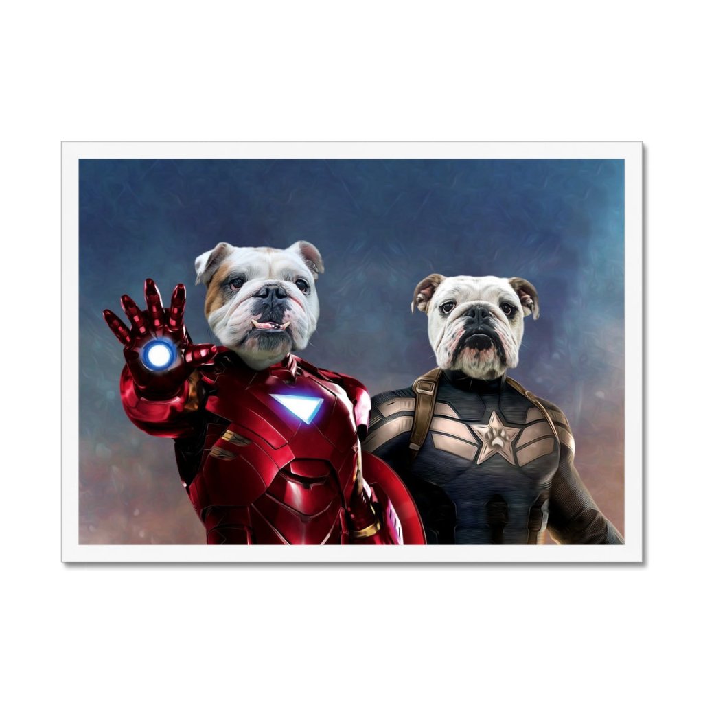 Pet Portraits | Iron Paw & Captain Pawmerica: Custom Pet Portrait | Paw & Glory