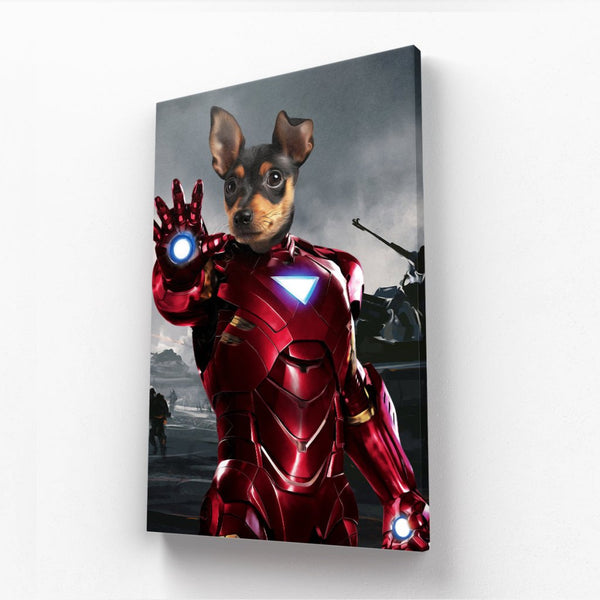 Armoured Comic Hero Custom Pet Canvas | Custom Pet Canvas | Paw & Glory