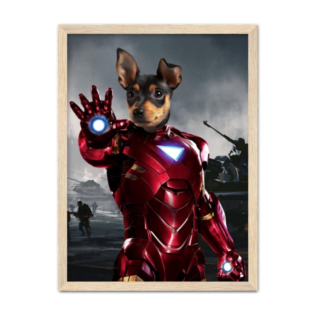 Armoured Comic Hero Custom Pet Portrait | Custom Pet Portrait | Paw & Glory