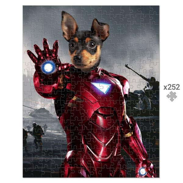 Armoured Comic Hero Custom Pet Puzzle | Funny Pet Portrait | Paw & Glory