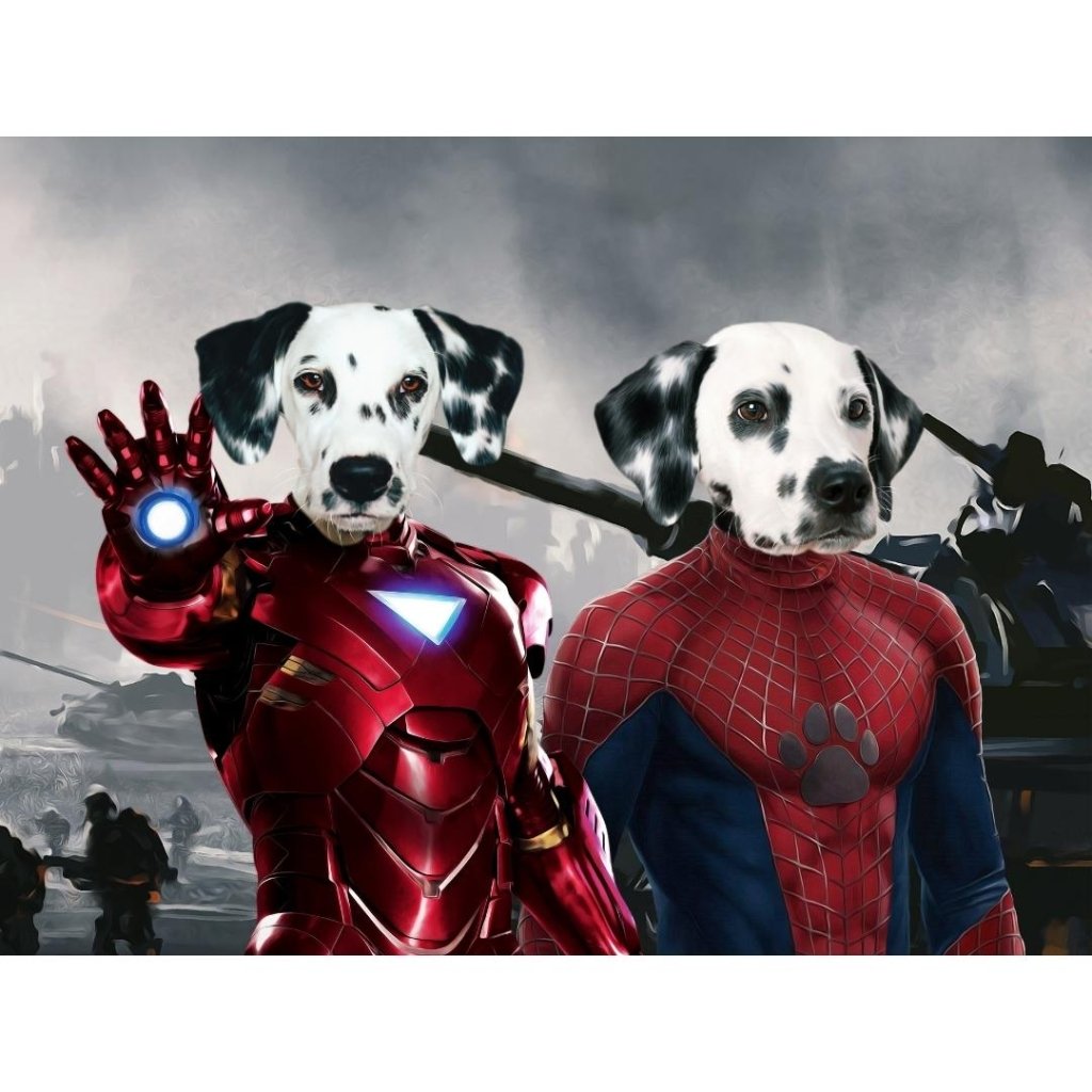 Pet Portraits | Iron Paw & Spider Paw: Custom Digital Download Pet Portrait | Paw & Glory