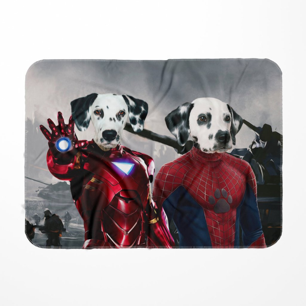 Iron Paw & Spider Paw: Custom Pet Blanket - Paw & Glory - Dog Portraits - Pet Portraits