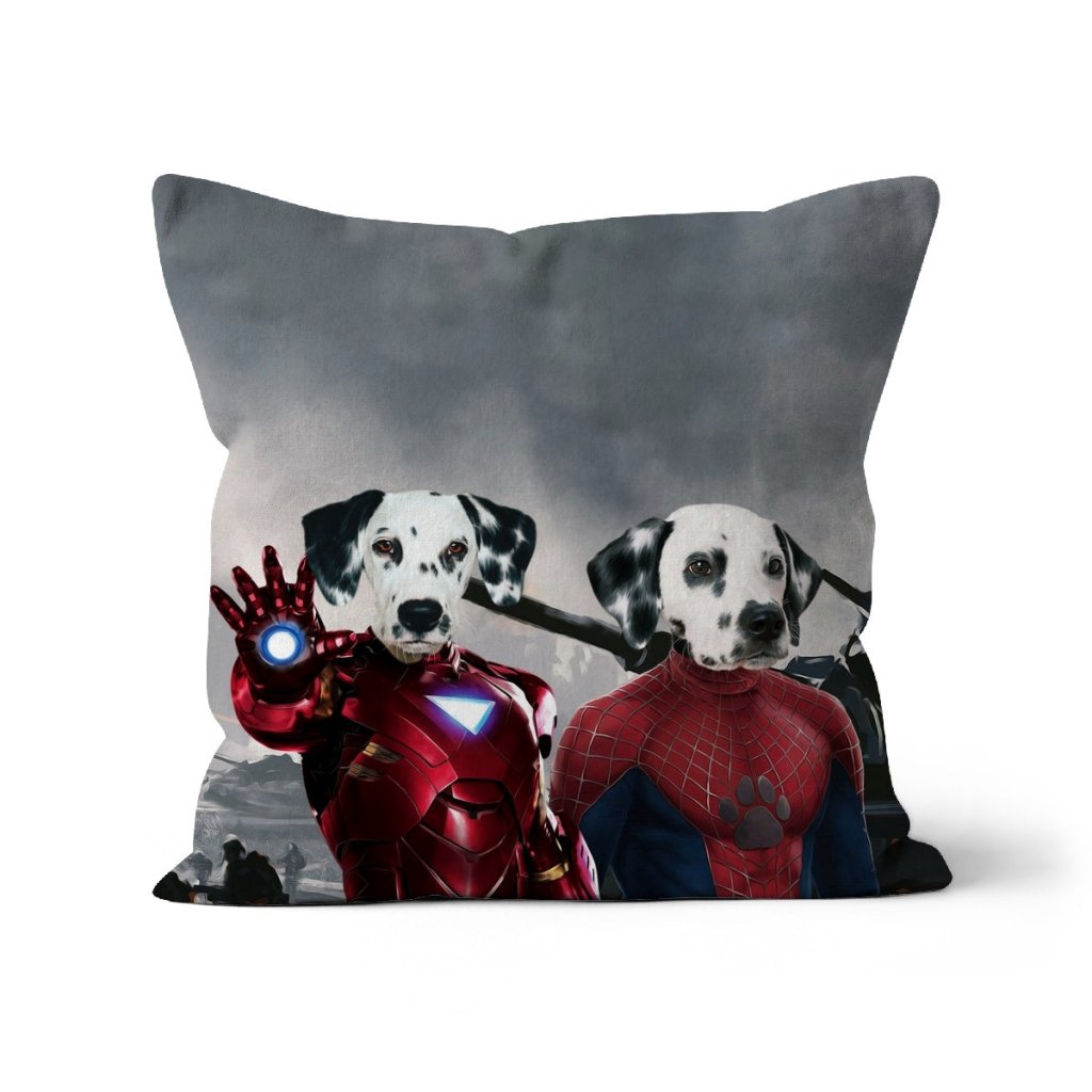 Pet Portraits | Iron Paw & Spider Paw: Custom Pet Pillow | Paw & Glory