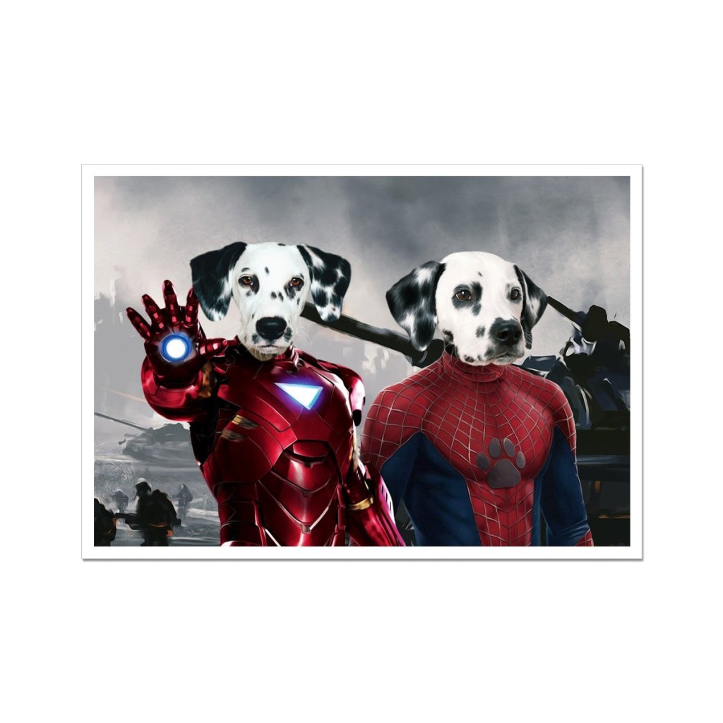 Armoured And Web Heroes: Custom Pet Poster | Paw & Glory