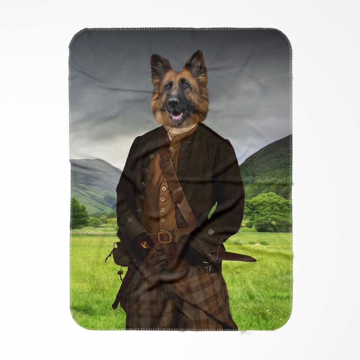 Pet Portraits | Jamie (Outlander Inspired): Custom Pet Blanket | Paw & Glory