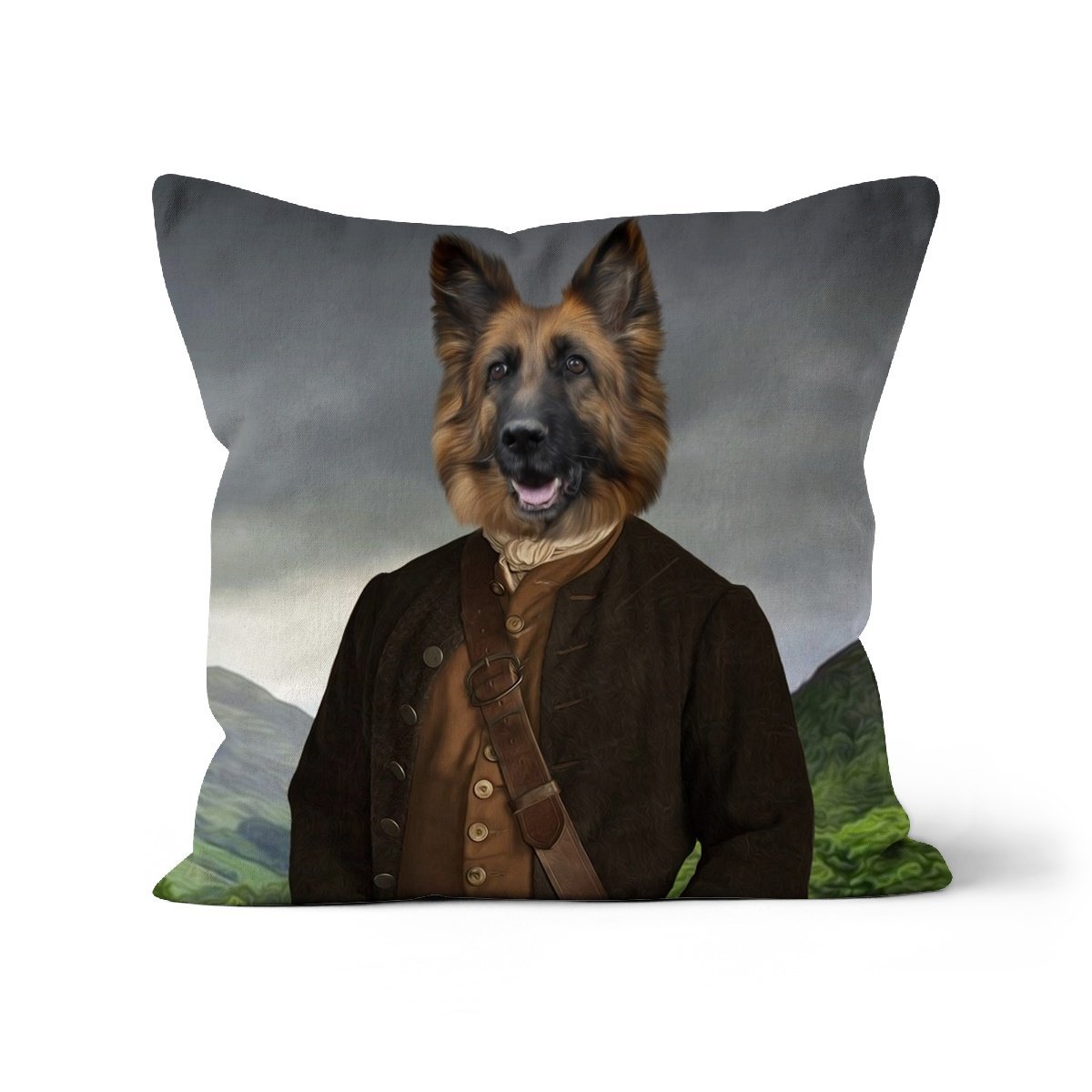 Pet Portraits | Jamie (Outlander Inspired): Custom Pet Pillow | Paw & Glory