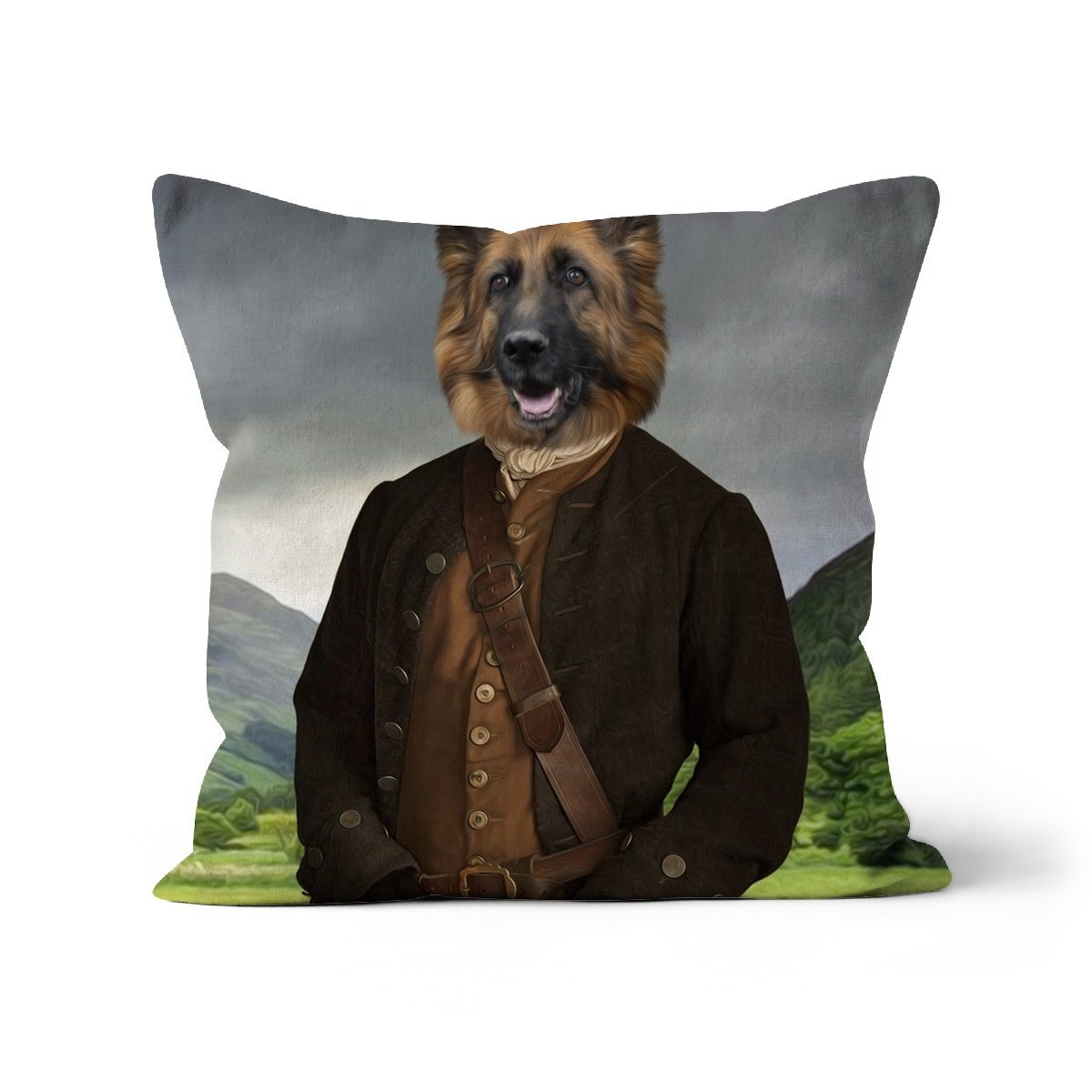 Pet Portraits | Jamie (Outlander Inspired): Custom Pet Pillow | Paw & Glory