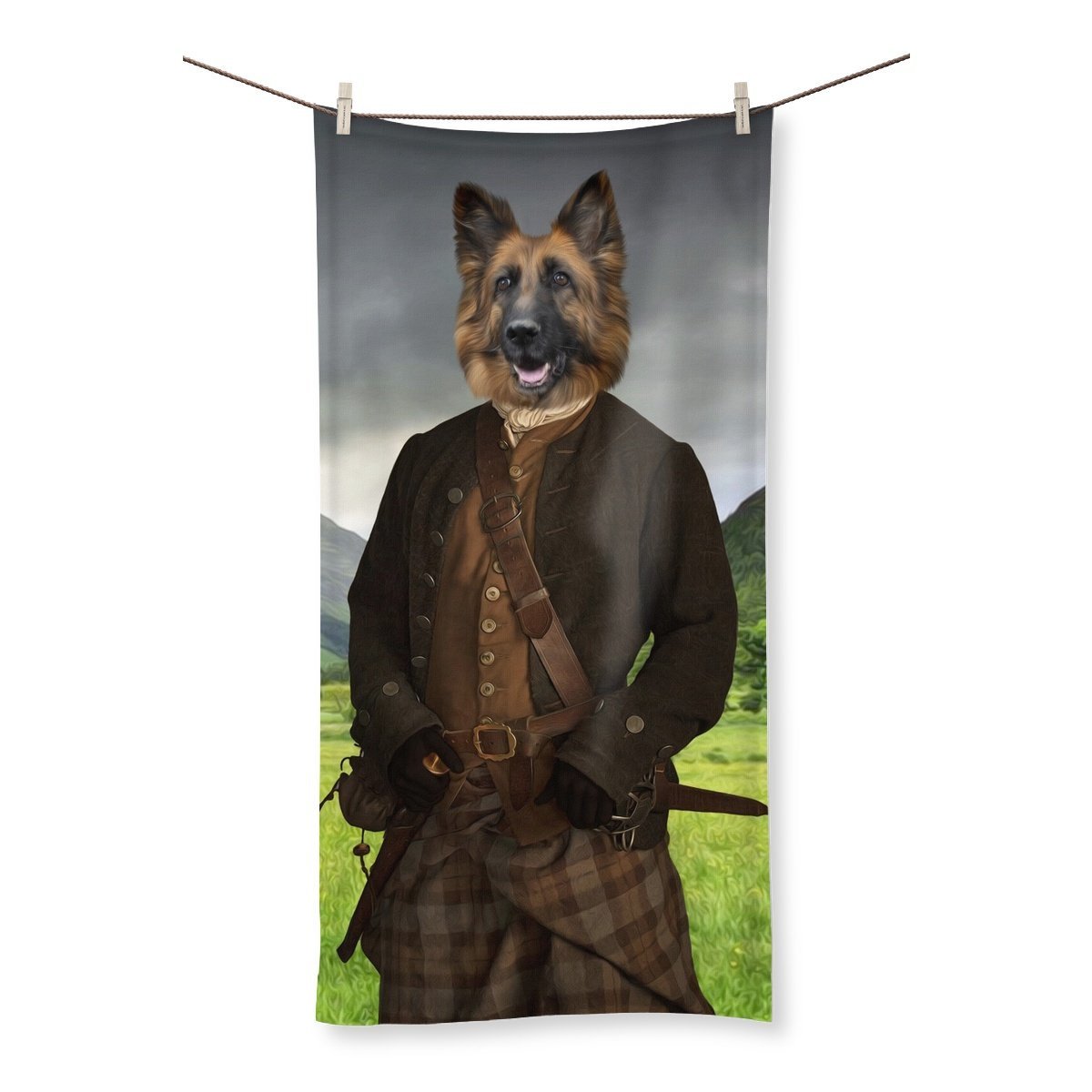Pet Portraits | Jamie (Outlander Inspired): Custom Pet Towel | Paw & Glory
