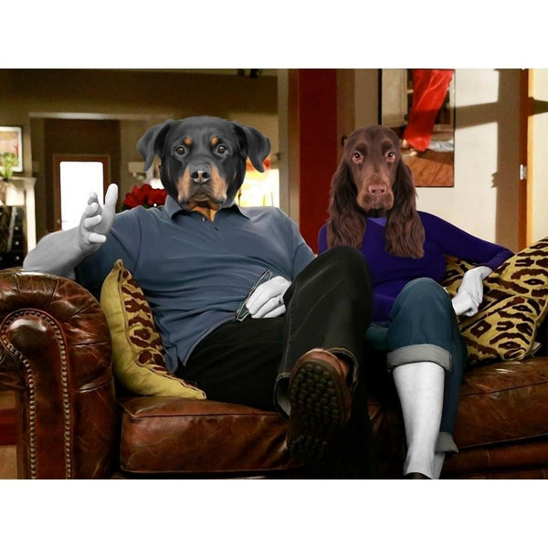 Family Sitcom Couple Custom Digital Download Pet Portrait | Paw & Glory