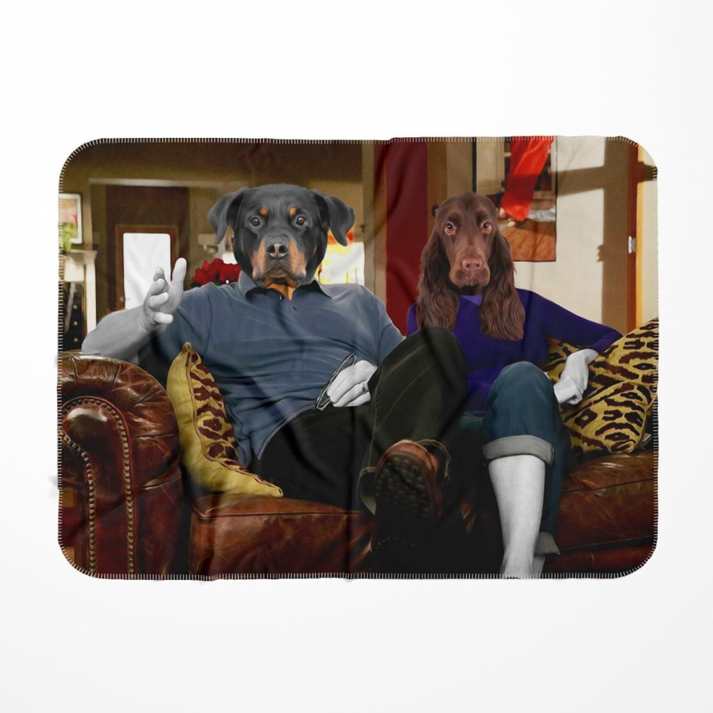 Jay & Gloria (Modern Family Inspired): Custom Pet Blanket - Paw & Glory - Dog Portraits - Pet Portraits