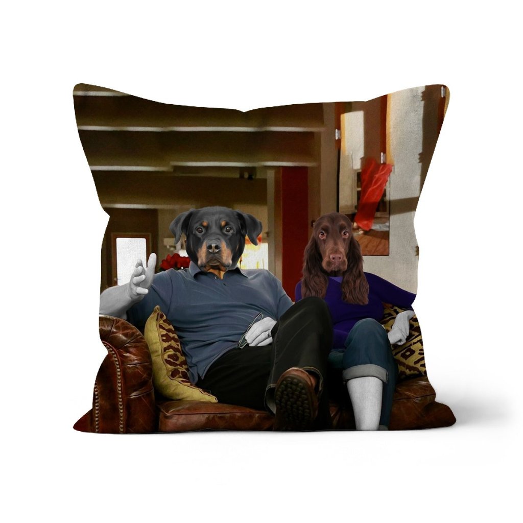Family Sitcom Couple Custom Pet Pillow | Personalised Pet Gift | Paw & Glory