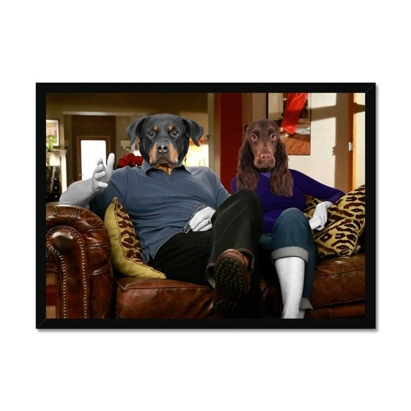Family Sitcom Couple Custom Pet Portrait | Paw & Glory