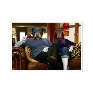 Jay & Gloria (Modern Family Inspired): Custom Pet Poster - Paw & Glory - Dog Portraits - Pet Portraits