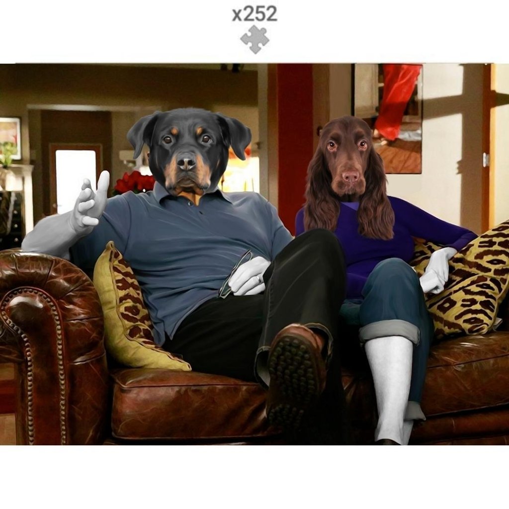 Jay & Gloria (Modern Family Inspired): Custom Pet Puzzle - Paw & Glory - Dog Portraits - Pet Portraits