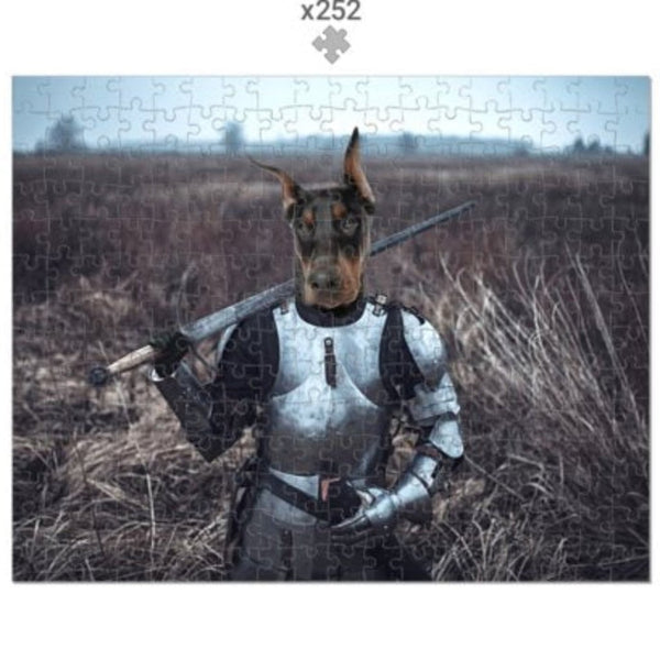 Armoured Heroine Custom Pet Puzzle | Funny Pet Portrait | Paw & Glory