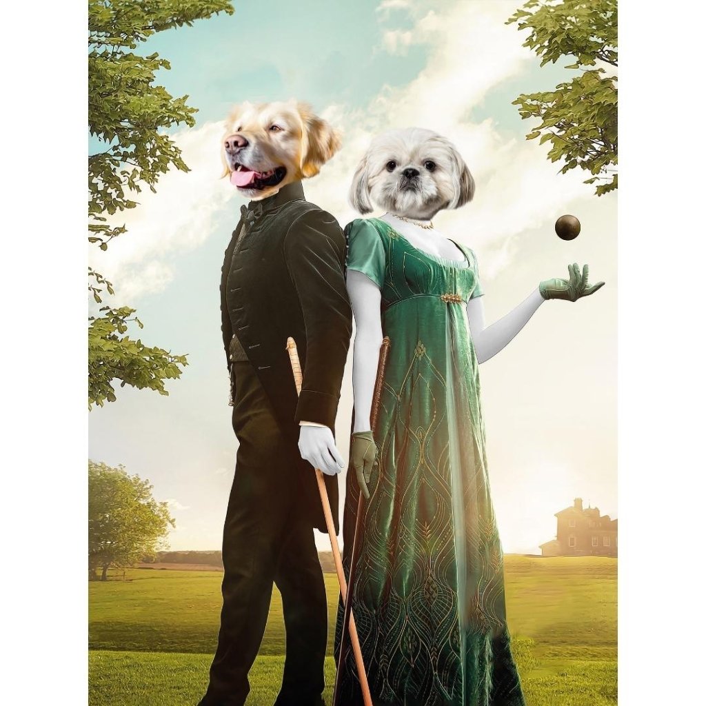 Pet Portraits | Kate & Anthony (Bridgerton Inspired): Custom Digital Download Pet Portrait | Paw & Glory