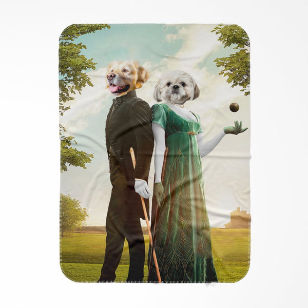 Regency Couple: Custom Pet Blanket | royal pet portrait | Paw & Glory