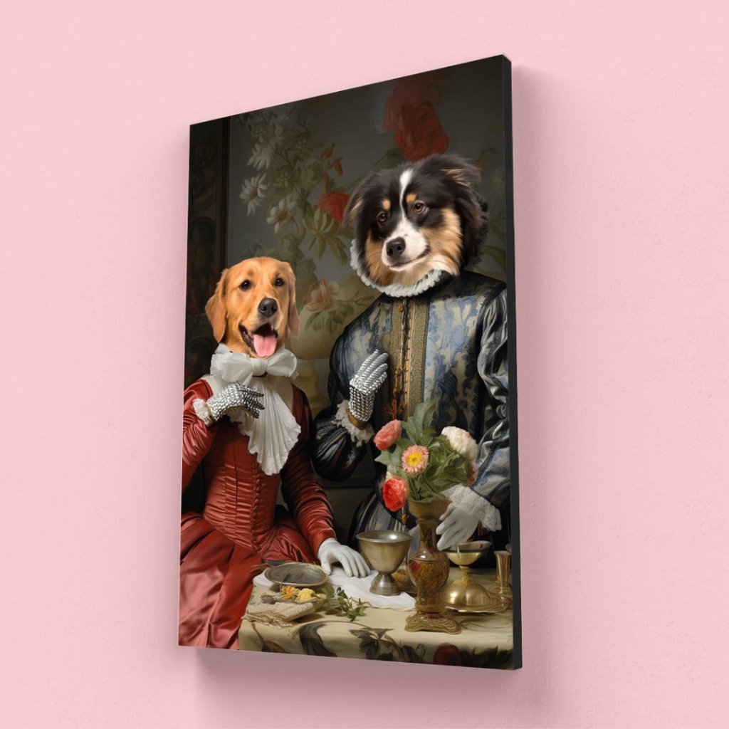 Knight Bachelor and Knight's Wife: Custom Pet Canvas - Paw & Glory - Dog Portraits - Pet Portraits