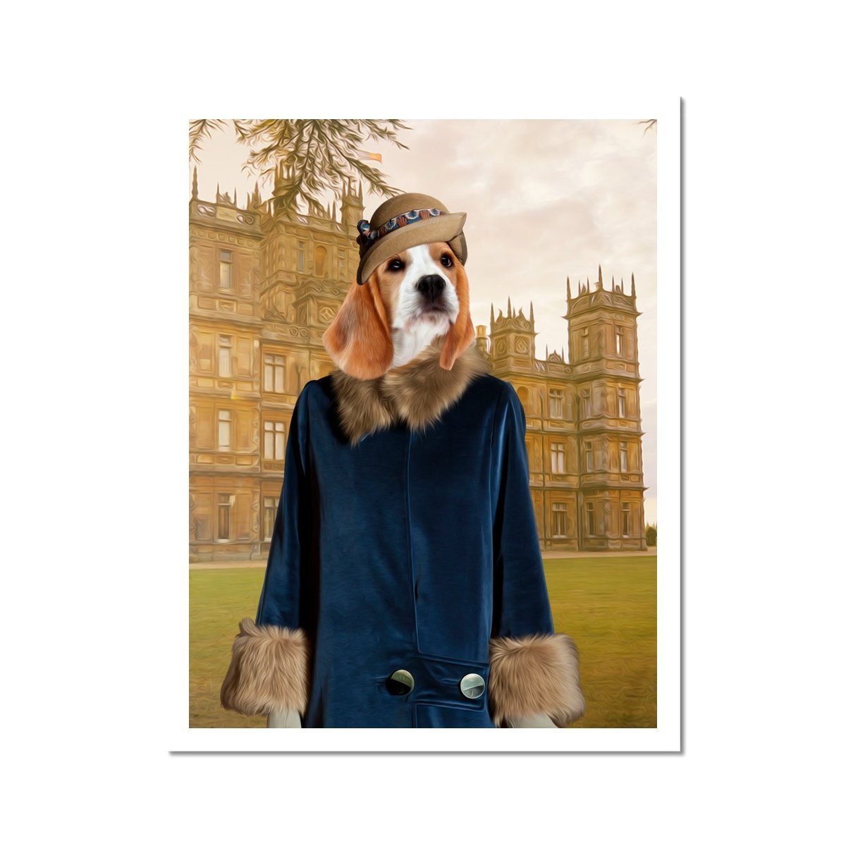 Pet Portraits | Lady Anne (Downton Abbey Inspired): Custom Pet Poster | Paw & Glory