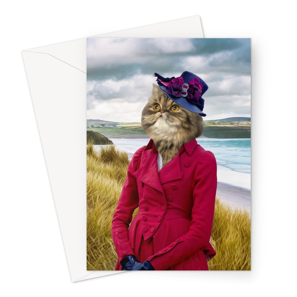 Pet Portraits | Lady Caroline (Poldark Inspired): Custom Pet Greeting Card | Paw & Glory