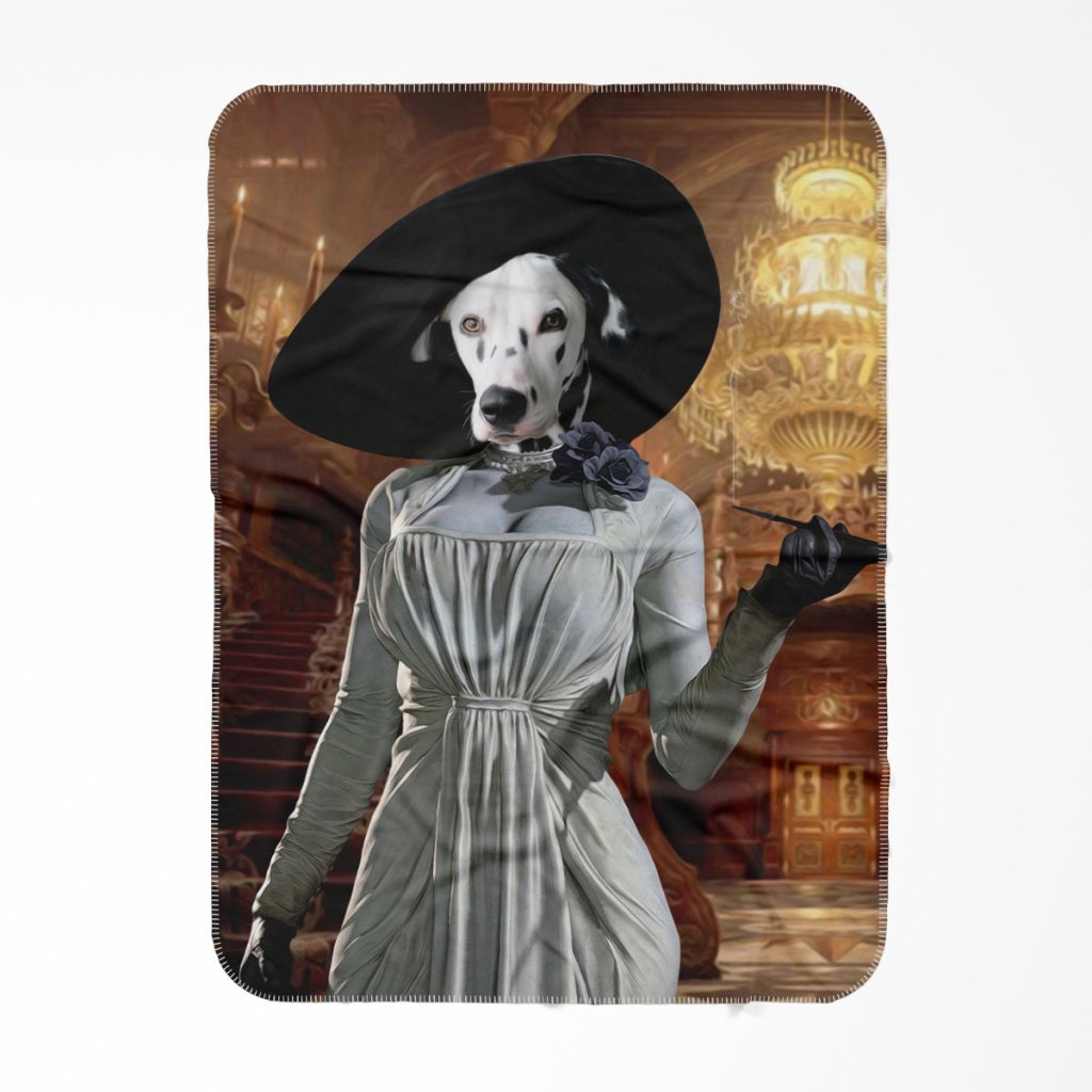 Pet Portraits | Lady Dimitrescu (Resident Evil Inspired): Custom Pet Blanket | Paw & Glory
