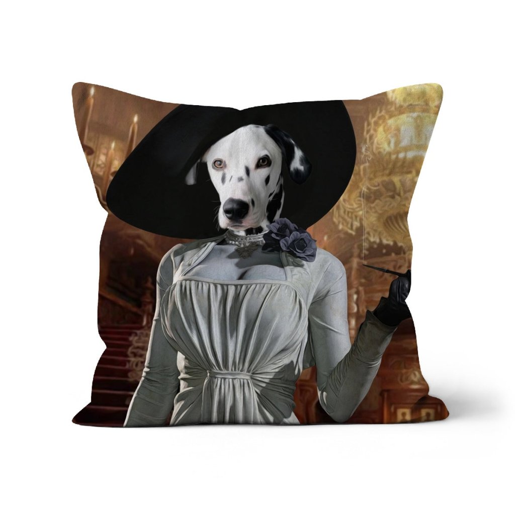 Pet Portraits | Lady Dimitrescu (Resident Evil Inspired): Custom Pet Pillow | Paw & Glory