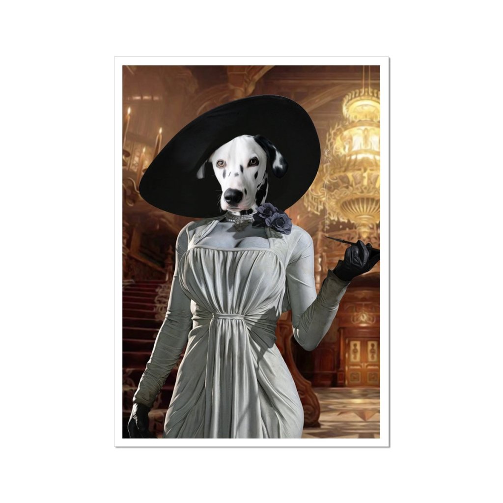 Pet Portraits | Lady Dimitrescu (Resident Evil Inspired): Custom Pet Poster | Paw & Glory
