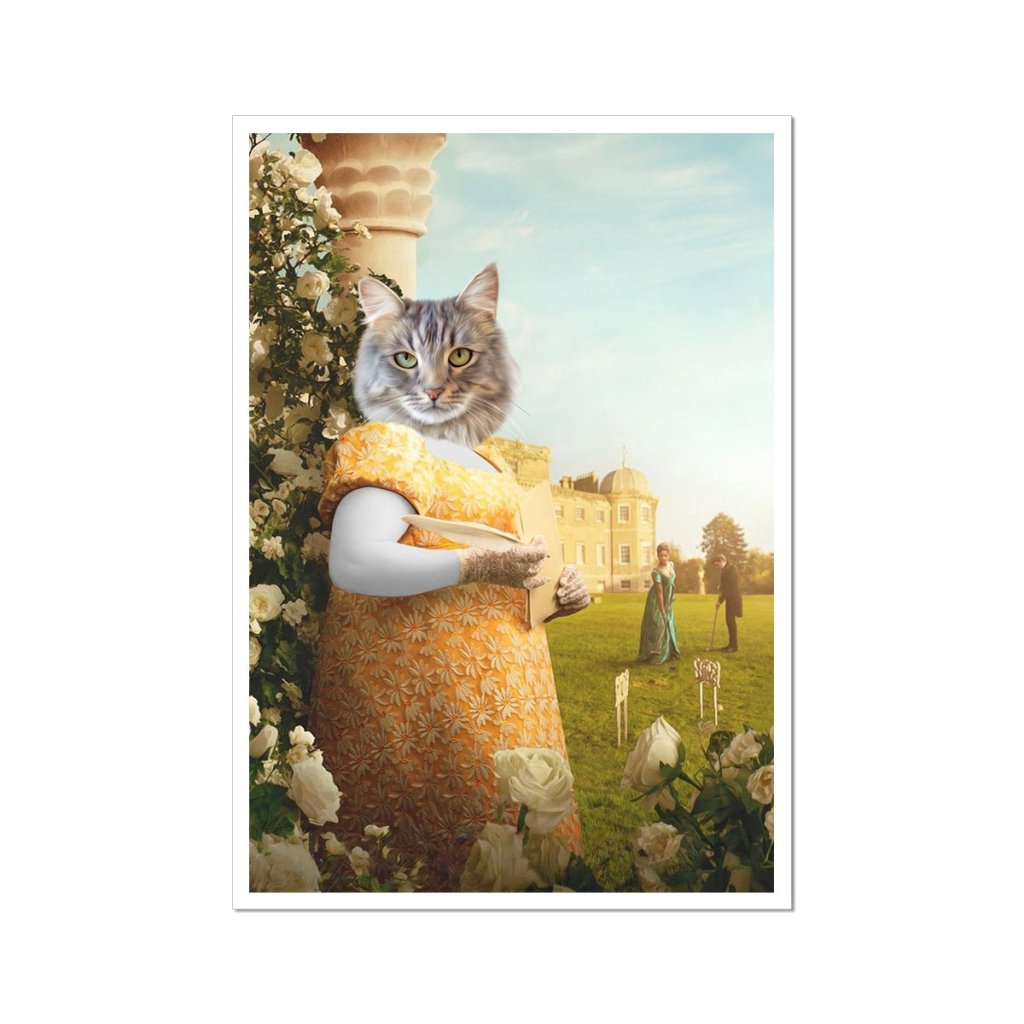 Pet Portraits | Lady Whistledown (Bridgerton Inspired): Custom Pet Portrait | Paw & Glory
