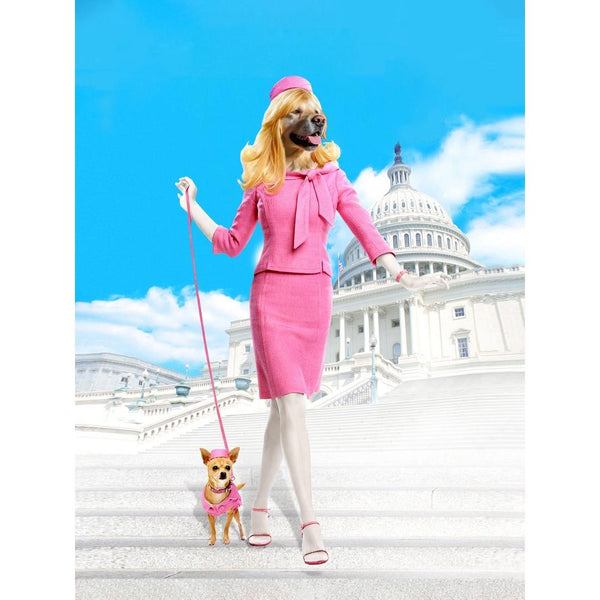 Pink Legal Star Custom Digital Download Pet Portrait | Pet Portrait From Photo | Paw & Glory