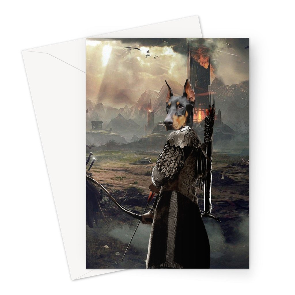 Pet Portraits | Legolas (Lord Of The Rings Inspired): Custom Pet Greeting Card | Paw & Glory