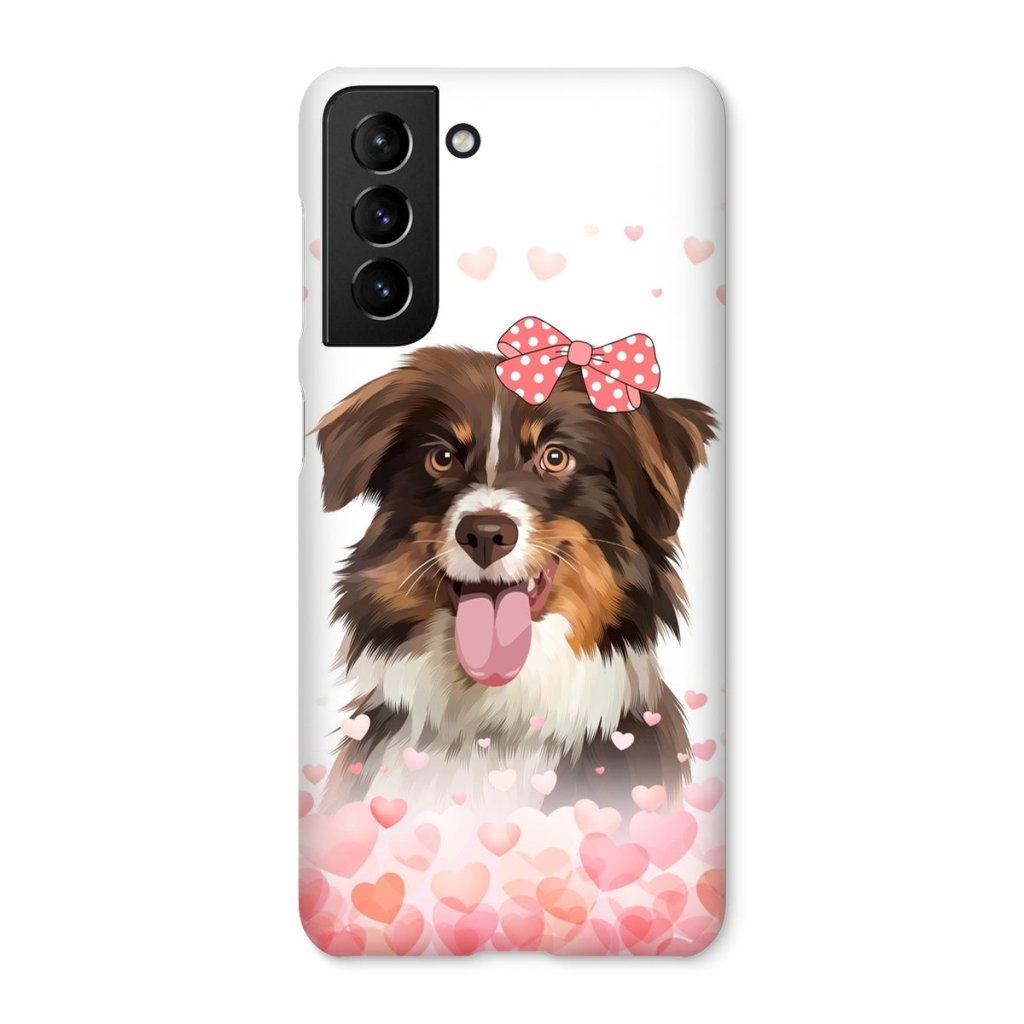 Love Bomb: Custom Modern One Pet Snap Phone Case - Paw & Glory - Dog Portraits - Pet Portraits