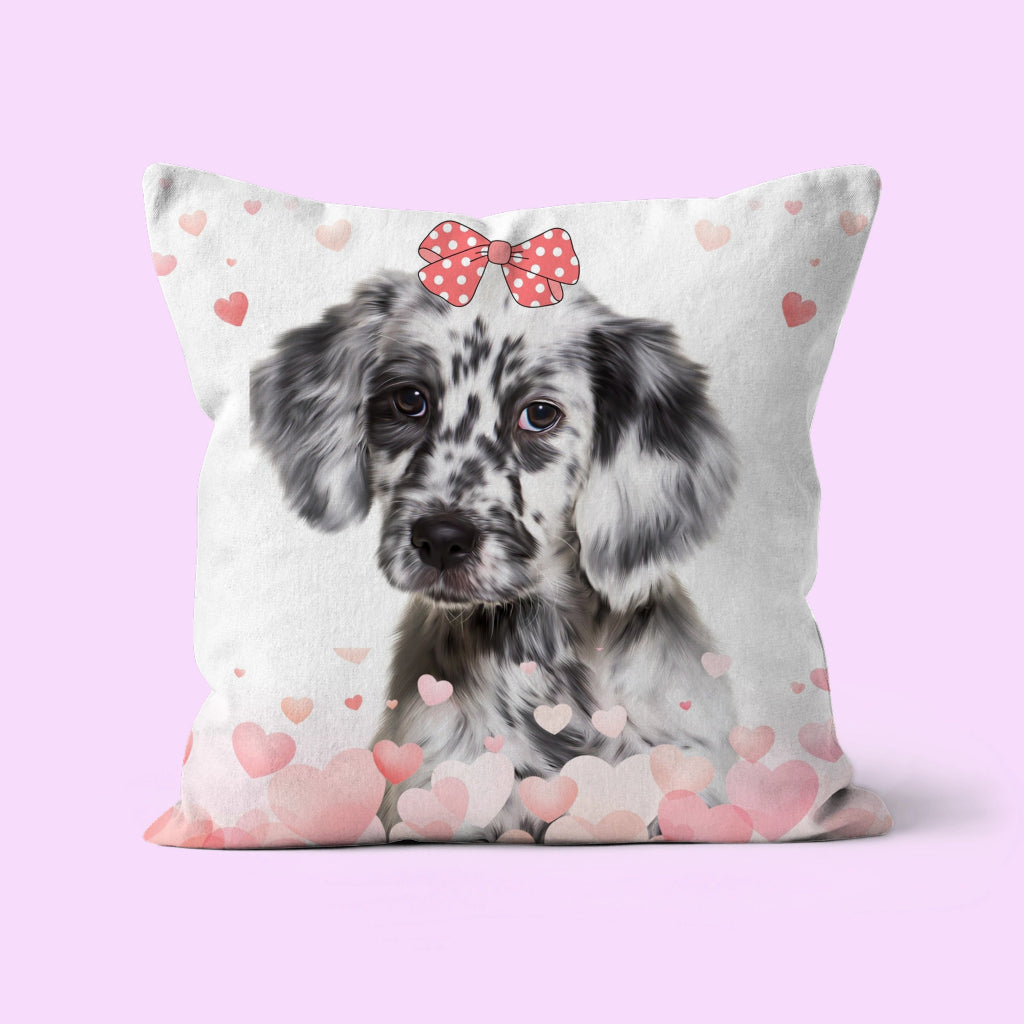 Pet Portraits | Love Bomb: Pet Portrait Pillow | Paw & Glory