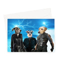 Marvellous Trio: Custom Pet Greeting Card