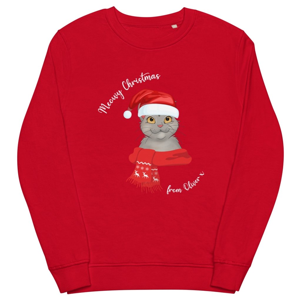 Meowy Christmas Custom Pet Sweatshirt - Paw & Glory - Dog Portraits - Pet Portraits