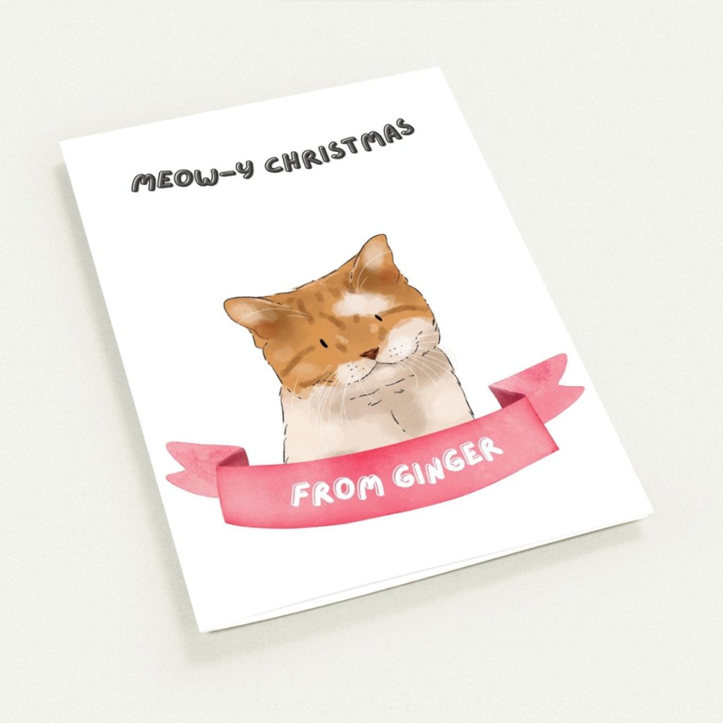 Pet Portraits | Meowy Christmas Watercolour Cat Greetings Cards | Paw & Glory