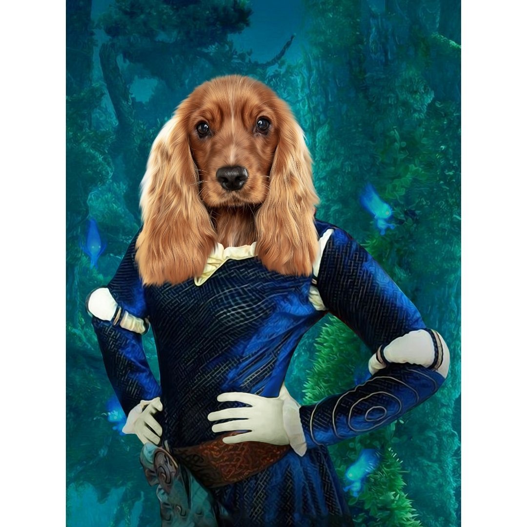 Pet Portraits | Merida (Brave Inspired): Custom Digital Download Pet Portrait | Paw & Glory