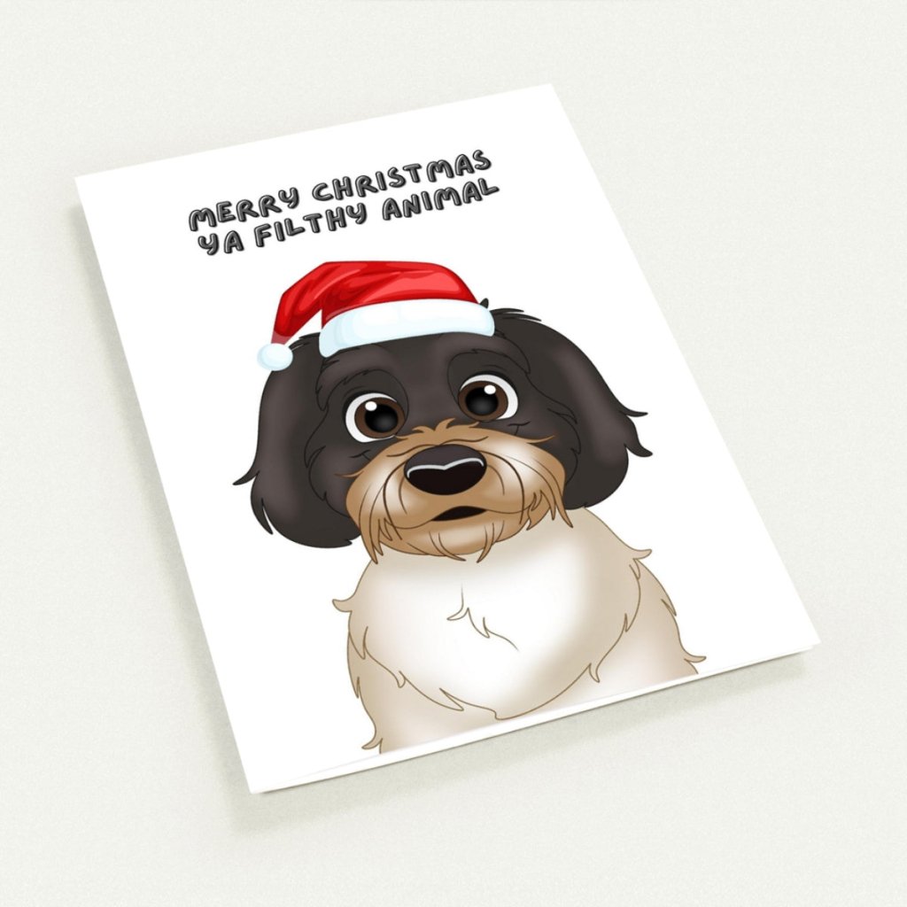 Pet Portraits | Merry Christmas Ya Filthy Animal Cartoon Greetings Cards | Paw & Glory