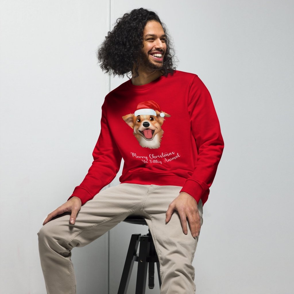 Pet Portraits | Merry Christmas Ya Filthy Animal Cartoon Pet Face Sweatshirt | Paw & Glory