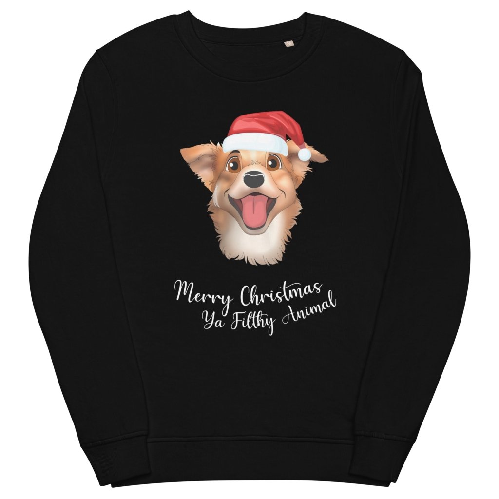 Pet Portraits | Merry Christmas Ya Filthy Animal Cartoon Pet Face Sweatshirt | Paw & Glory