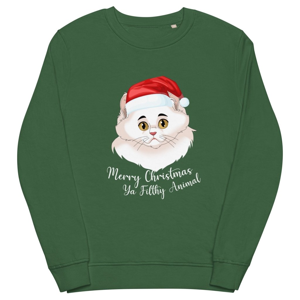 Pet Portraits | Merry Christmas Ya Filthy Animal Cartoon Pet Face Sweatshirt | Paw & Glory