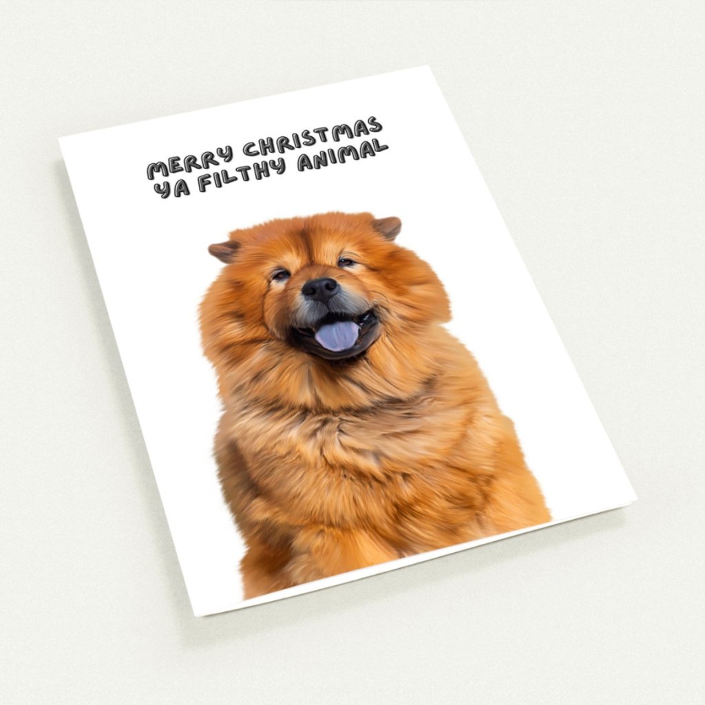 Merry Christmas Ya Filthy Animal Minimalist Greetings Cards - Paw & Glory - Dog Portraits - Pet Portraits