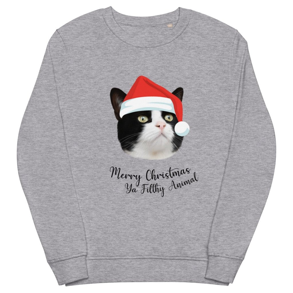 Pet Portraits | Merry Christmas Ya Filthy Animal Minimalist Pet Face Sweatshirt | Paw & Glory