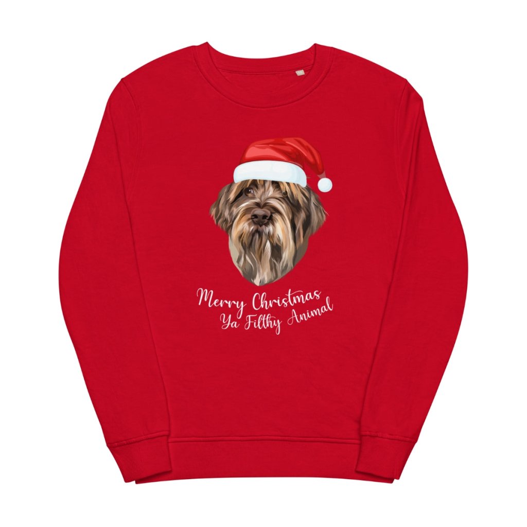 Pet Portraits | Merry Christmas Ya Filthy Animal Modern Pet Face Sweatshirt | Paw & Glory