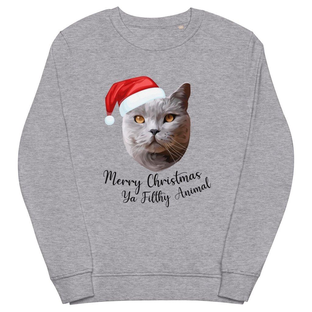Pet Portraits | Merry Christmas Ya Filthy Animal Modern Pet Face Sweatshirt | Paw & Glory