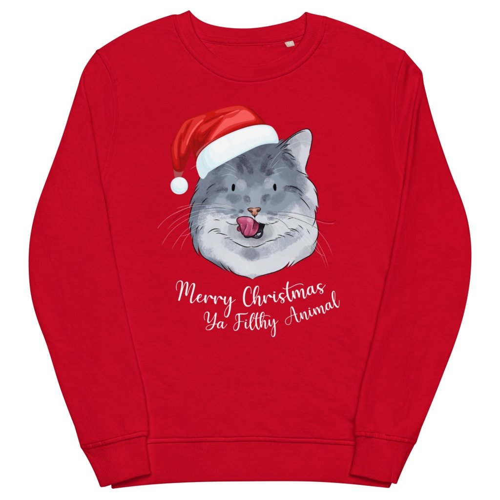 Pet Portraits | Merry Christmas Ya Filthy Animal Watercolour Pet Face Sweatshirt | Paw & Glory
