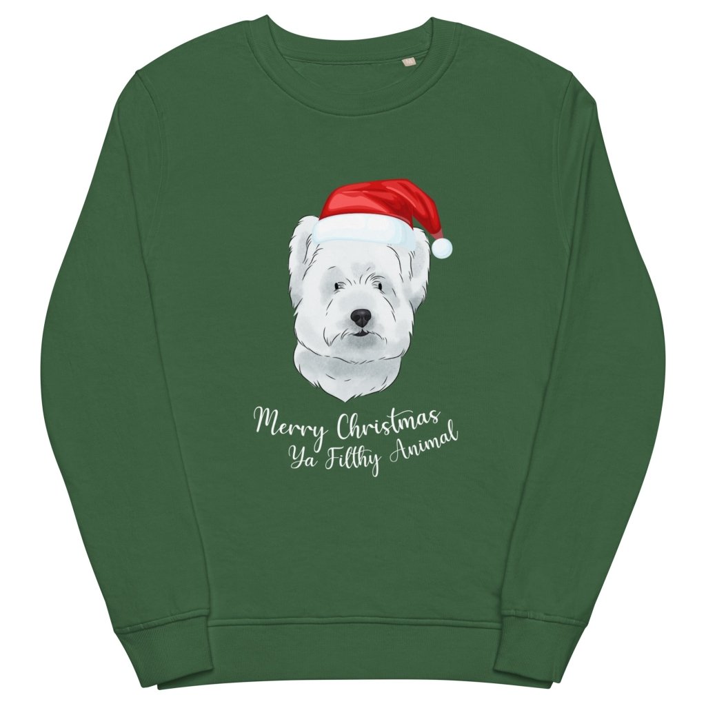 Pet Portraits | Merry Christmas Ya Filthy Animal Watercolour Pet Face Sweatshirt | Paw & Glory