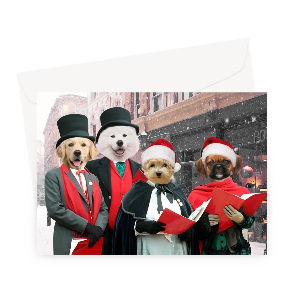 Pet Portraits | Merry Choir: Custom Pet Greeting Card | Paw & Glory