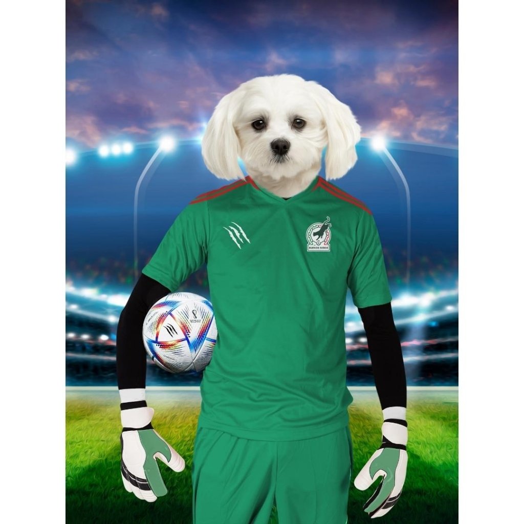 Pet Portraits | Mexico Football Team (FIFA 2022): Custom Digital Download Pet Portrait | Paw & Glory