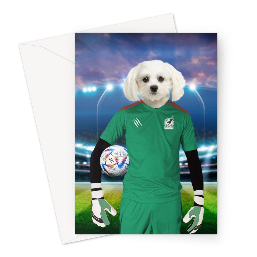 Pet Portraits | Mexico Football Team (FIFA 2022): Custom Pet Greeting Card | Paw & Glory